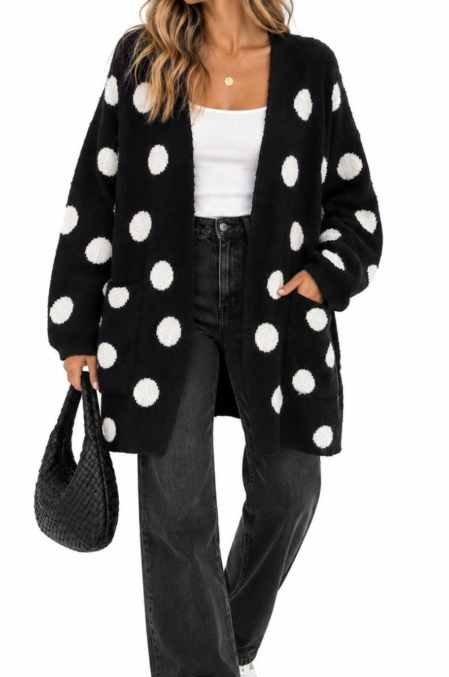 Maeve by Anthropologie Polka Dot Oversized Cardigan Sweater XS/S